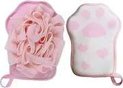 Body Scrub Gloves | 2-in-1 Body Scrubber Exfoliation Glove,Professional Loofah Sponge, Glove Exfoliator, Elastic Shower Mitt for Bath Shower Exfoliation