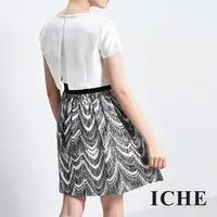 在飛比找PChome商店街優惠-【ICHE 衣哲】寶石提花假兩件禮服洋裝