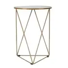 Homepop Accent Table 24" x 18" Metal Frame Material Gold Base W/ Mirror Top