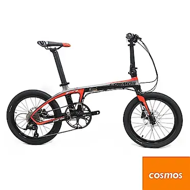 COSMOS FD-Z1碳纖維車架20吋9速碟煞折疊單車/小折-鈦黑紅