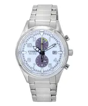 Citizen Classic Eco-Drive Chronograph White Dial CA7028-81A 100M Mens Watch