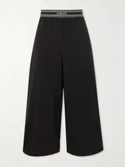 [LOEWE] LOEWE - Jacquard-trimmed Wool Culottes - Black - large large Black