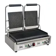 Apuro Double Contact Grill Ribbed Plates with Timer - Commercial Sandwich Presses (FC383-A) - FC383-A