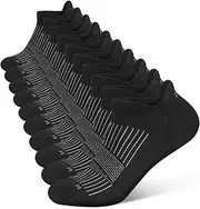 [PAPLUS] Ankle Running Socks 5 Pairs, Athletic Cushioned Anti-Blister Low Cut Sports Socks Men Women
