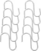 WEKADRIN 10Pcs Heavy Duty Zinc Plated S Hooks for Kitchen Closet Over Door Organizing Hangers for Utensils Clothes Bags More Space Saving