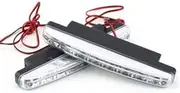 AIMALL 2PCS 8LED Running Bright DRL Head Lamp Light, 12V Daytime Driving Lights, Waterproof Car Lights with Easy Installation Kit, Super Bright LED Lights for All Weather Conditions