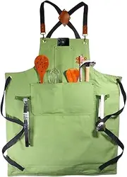 MANUSHYA LIFE | Heavy Duty Cotton Apron for Men & Women| Suitable for home kitchen | Triple Layer Waterproof Apron | Adjustable Strap for Chefs, Painters and many more