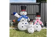 Christmas Decoration 3D LED Lit 3pcs Snowman Family 125cm Indoor/Outdoor