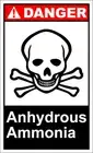 Anhydrous Ammonia Danger OSHA / ANSI LABEL DECAL STICKER