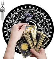 Pendulum Board | Rubber Metaphysical Pendulum Charts | Witch Pendulum Board for Divination Decoration, Dowsing, Wiccan Supply, Spirit Altar Decoration for Teens Adults Pochy