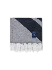 Recycled Logo Throw (Blue/White) - 130x170cm