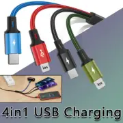 USB 6A iOS 120W Charging Cable 4 in 1 Multi Micro Fast Charger Cord Type - C