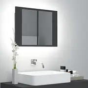 LED Bathroom Mirror Cabinet Grey 60x12x45 cm Acrylic,Bathroom Vanity Units 7.35KG-804958