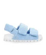 Miu Miu Logo Embroidered Open Toe Sandals 40 light blue