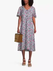 Barbour Willowherb Shirt Dress size 4 US NWT V-Neck Floral Midi Flutter Sleeve