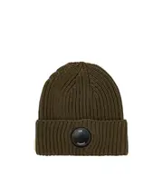 C.P. Company Lens Detailed Turn-Up Hem Beanie One size Ivy green