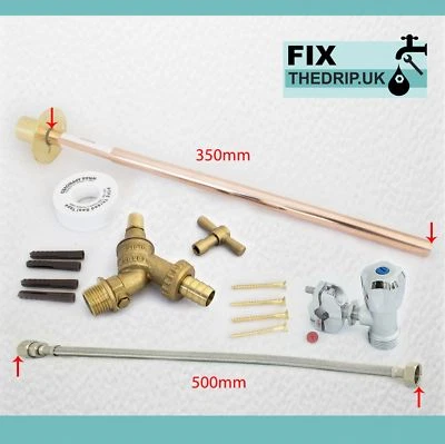 OUTDOOR GARDEN DIY TAP KIT SELF CUT Anti Vandal Brass