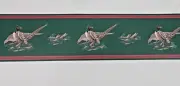 pheasant fowl theme Wallpaper Border made BY Sunworthy Canada green & burgundy