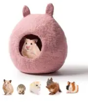 Hamster Bed Warm Syrian Hamster Hideout Felt Wool Hamster Houses Hideouts PINK