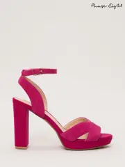 Phase Eight Pink Pink Suede Stitch Platform Sandals (F20021) | $275
