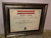 ALABAMA N.G. ACTIVE DUTY BASIC TRAINING COMMEMORATIVE RIBBON CERTIFICATE