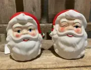 Santa Claus Face Salt & Pepper Shakers, Christmas Salt & Pepper Shaker Set