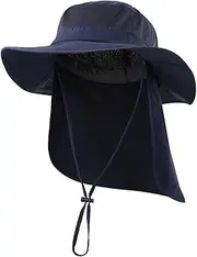 [Decentron] Outdoor UPF50+ Mesh Sun Hat Wide Brim Fishing Hat with Neck Flap