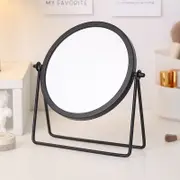 TOOLKISS Black Rotating Tabletop Makeup Mirror – 360º Swivel Vanity Mirror for Bedroom & Desk, Modern Round Mirror with Stable Base for Effortless Beauty