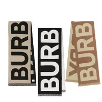 在飛比找momo購物網優惠-【BURBERRY 巴寶莉】經典LOGO羊毛圍巾(任選)