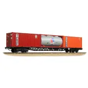 Bachmann 38-628A OO Gauge BR FFA Freightliner Flat Inner Wagon BR Blue TOPS With