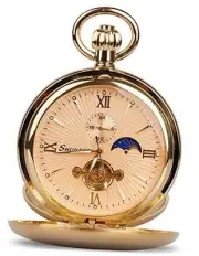 Vintage Copper Train London Design Hand Winding Mechanical Pocket Watch gold