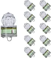LED Fishing Light Underwater Deep Drop Lights Waterproof Diamond Tubular Underwater Fishing Lure Light Attractants for Tuna Swordfish, 10 Pack