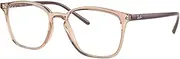 [Ray-Ban] RX7185 Eyeglasses Bundle: RX 7185 5940 Light Brown and Eyewear Cleaning Kit, Light Brown