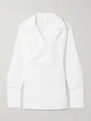 [Givenchy] Givenchy - Cotton-poplin Wrap Top - White - FR 42 FR 42 White