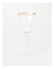 [Heritage] Gabrielle Wine Glass Set of 4 Gold Rib in Clear