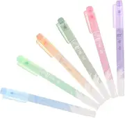 KALLORY 6pcs Dual Tip Highlighter Pens Fun Sparkly Markers for Note Taking Journaling and Creative Projects Office Must Haves for Stylish Writing and Marking Important Points