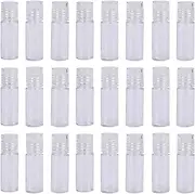 24Pcs Mini Clear 3ml Loose Powder Container - Plastic Empty Bottle With Sifter, Refillable Jars With Lids for Eye Shadow, Cosmetic Sample