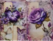 Swap cards Modern playing card back Pretty purple Flowers