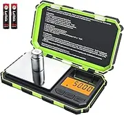 (Upgradaed) AMIR Digital Mini Scale, 200g /0.01g Pocket Scale, 50g calibration weight, Electronic Smart Scale, 6 Units, LCD Backlit Display, Tare, Auto Off, Stainless Steel (Battery Included)