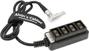Alvin's Cables 2 Pin Right Angle to 4 D Tap Splitter Cable for RED DSMC2 Jetpack RTmotion Sidekick