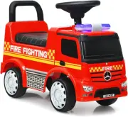 HONEY JOY Kids Ride on Car, Benz Licensed Fire Engine W/Storage Space, Steeri...