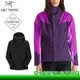 【全家遊戶外】ArcTeryx 始祖鳥 女 Solano 軟殼連帽外套 黑 時尚紫 GORE-TEX INFINIUM 防風透氣外套 X000005823-29155