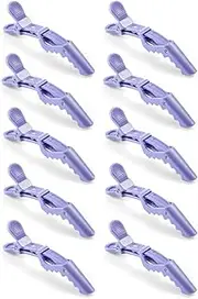10pcs/set Multicolor Clips Transparent Plastic Hairdresser Clip Hair Styling Sectioning Barrettes Professional Non Slip Alligator Clip Salon DIY Accessories Hairpins (Purple, One size)