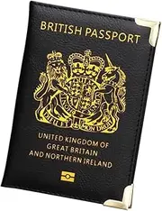 [HITHIKA] British Passport Holder | UK Passport Wallet | Non EU | PU Leather, Black, 14cm, Modern