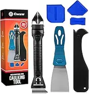 Cocew Silicone Caulking Tool,3 Glass Glue Corner Scrapers,Caulk Remover Tool,Grout Removal Tool with Stainless Steel Head for Kitchen Bathroom And Window