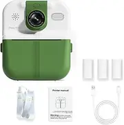 Snblzhef Kids Camera Instant Print 1080P HD Children Digital Camera for Boy Girl Gifts Toys Thermal Print Small Camcorder Green