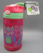 CONTIGO~New Kids Sprinkles Pink Owl Gizmo Flip Refillable Water Bottle 14 oz