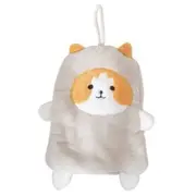 Towel Dog Pattern Coral Fleece Strong Water Absorption Fast Drying Hanging Hand Towel Light Tan