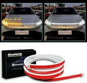 SilverHolder Dynamic Car Hood LED Light Strip Sequential Flowing Turn Signal Lights Dynamic Scan Start Up Hood Light Strip Flexible LED Strip Lights for Car Daytime Running Light