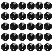 30 Pack K9 Crystal Octagon Beads 2 Holes 14mm Chandelier Prisms Black